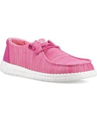 HEYDUDE - Wendy Stretch Sox Polyester Fuchsia Moccasins Shoes - Lyst