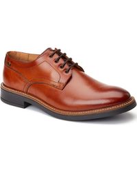 Base London - Durham Leather Burnt Lace-Up Shoes - Lyst