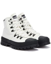 white leather palladium boots