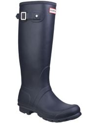 HUNTER - Original Tall Bottes En Caoutchouc Bleu - Lyst