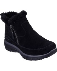 Skechers - Easy Going Cool Zip! Bottes De Cheville D'hiver En Cuir - Lyst