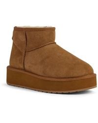 EMU - Stinger Micro Flatform 2.0 Sheepskin Chocolate Boots - Lyst