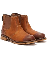 timberland larchmont mens oakwood brown chelsea boots