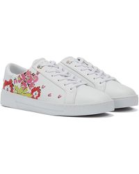 Ted Baker Artell womens white/pink trainers - Weiß
