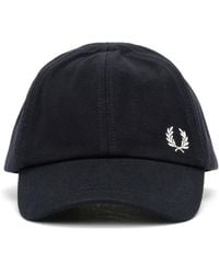 Fred Perry - Pique Classic Katoenen Marineblauw/Witte Petten - Lyst