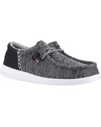 HEYDUDE - Wally Funk Open Mesh Scarpe Da Barca Nere/Bianche Da Uomo - Lyst