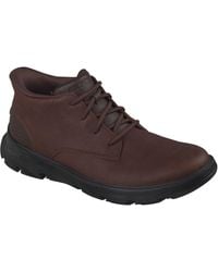 Skechers - Arch Fit Garza Ridley Leather Ankle Boots - Lyst