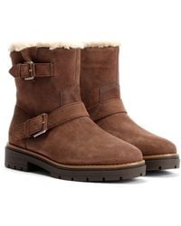 TOMS - Ionie Moto Waxy Suede Dark Boots - Lyst