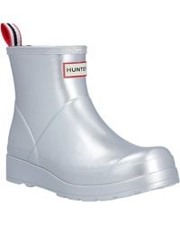 HUNTER - Play Short Boot Metallic Rubber Wellington Boots - Lyst