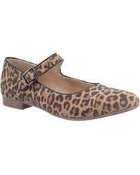 Hush Puppies - Melissa Strap Suede Leopard Flats - Lyst