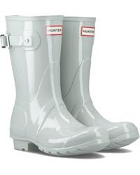 HUNTER - Original Short Rubber Sea Foam Wellington Boots - Lyst
