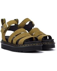 Dr. Martens - Blaire Tumbled Nubuck Muted Olive Women's Sandals - Lyst