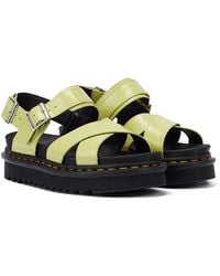 Dr. Martens - Voss Ii Distressed Patent Women's Lime Sandals - Lyst