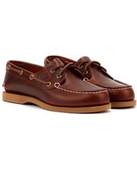 Timberland - Classic 2 Eye Leather Burgundy Boat Shoes - Lyst
