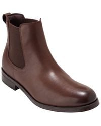 Cole Haan - Newmark Grand Leather Chestnut Chelsea Boots - Lyst