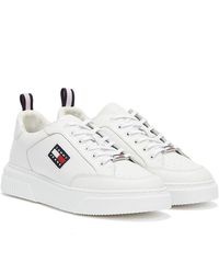 Tommy Hilfiger Tommy Jeans Elevated Leather Cupsole Trainers - White