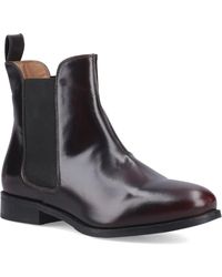 Hush Puppies - Colette Leather Bordeaux Wide Fit Flat Chelsea Boots - Lyst