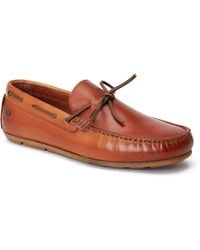 Base London - Brooks Leather Burnt Loafers - Lyst