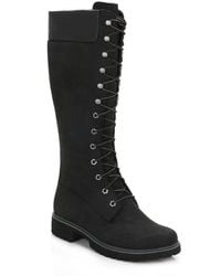 Timberland 14 Inch Premium Nubuck Leather Boots - Black