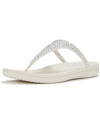Fitflop - Solay Mixed-Crystal Textile Cream Sandals - Lyst