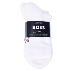 BOSS - 3 Pack Logo Calcetines De Caña Alta De Bambú Para Hombre En - Lyst