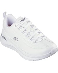 Skechers - Arch Fit 2.0 Star Bound Sneakers Da Donna Bianche/Argento - Lyst