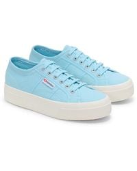 Superga - 2740 Platform Cotton Crystal Azul Trainers - Lyst