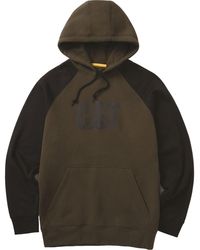 Caterpillar - Raglan Cotton Moss Hooded Sweatshirt - Lyst