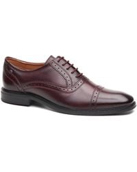 Base London - Ascot Oxford Leather Bordo Oxford Shoes - Lyst