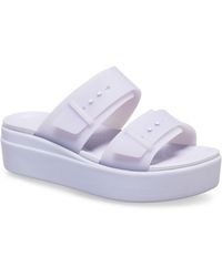 Crocs™ - Brooklyn Buckle Low Wedge Sandals - Lyst