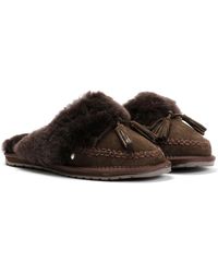 EMU - Tahnee Suede Chocolate Slippers - Lyst