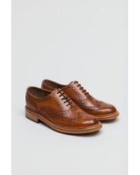 Ben Sherman - Sugarman Brogue Leather Tan Lace-Up Shoes - Lyst