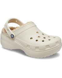Crocs™ - Classic Platform Lined Synthetic Bone Clogs - Lyst