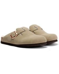 Original Penguin - Poppy Fur Suede Sand Mules - Lyst