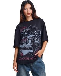 Ed Hardy - Brave Hearts True Washed Relaxed T-Shirts - Lyst