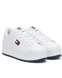tommy hilfiger ladies white trainers