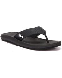 black lacoste flip flops