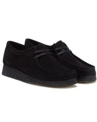 Clarks Wallabee Suede Shoes - Black