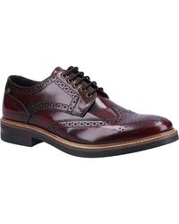 Base London - Woburn Leather Bordo Brogues Shoes - Lyst