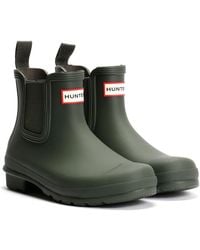 HUNTER - Original Chelsea Rubber Dark Wellington Boots - Lyst