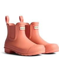 HUNTER - Original Chelsea Boot Rubber Terracotta Wellington Boots - Lyst
