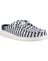 HEYDUDE - Wendy Slip Terry Stripe Synthetic Blazer/Egret Mules - Lyst