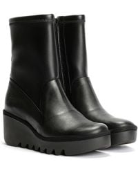 Fly London - Boik Wedge Stretch Leather Boots - Lyst