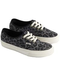 Vans - Authentic Canvas Leopard/Pewter Trainers - Lyst