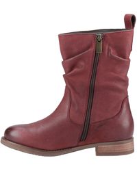Hush Puppies - Emilia Stiefel Aus Burgunderrotem Leder Mitte Der Wade - Lyst
