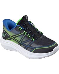 Skechers - Microspec Velocity Grid-Shift/ & Lime Trainers - Lyst