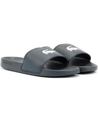 Lacoste - Serve Slide 0.0 Blaue Pantoletten - EUR 43 - Lyst