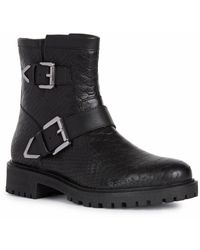 Geox - Hoara 90% Leather Bovine Coated-10% Leather Bovine Nappa Women's Black Boots - Lyst