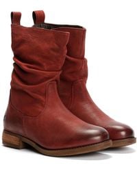 Hush Puppies - Emilia Leather Burgundy Winter Mid Calf Boots - Lyst