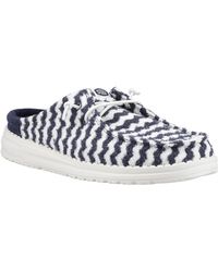 HEYDUDE - Wendy Slip Terry Stripe Synthetic Blazer/Egret Mules - Lyst